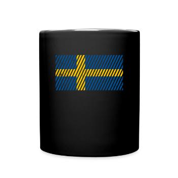 Schweden Flagge - Tasse einfarbig - Schwarz - Vorne