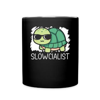 Slowcialist Turtle Lover Tortoise Marine Biology - Full Colour Mug - black - Front