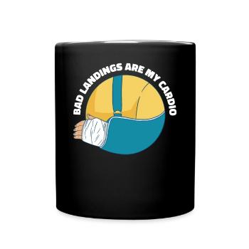 Schlechte Landungen Sind Mein Cardio -Bruch -Arm - Tasse einfarbig - Schwarz - Vorne