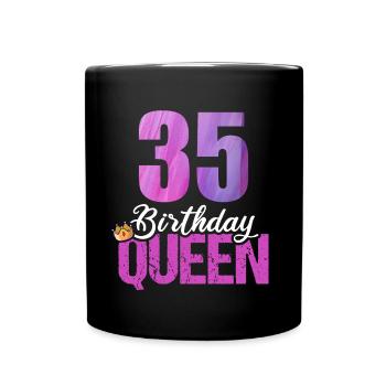 35 years old 35 birthday Birthday Queen - Full Colour Mug - black - Front