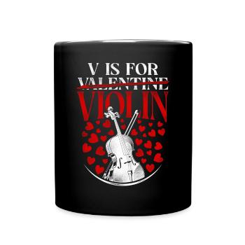 Violoniste violoniste Saint-Valentin - Mug uni - noir - Devant