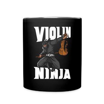 Violin Violinist Ninja Violin - Tasse einfarbig - Schwarz - Vorne