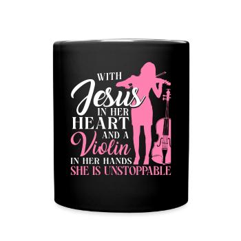 Violoniste Violoniste Jesus Faith - Mug uni - noir - Devant