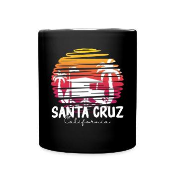 Santa Cruz California Summer Sun Palms Strand - Tasse einfarbig - Schwarz - Vorne