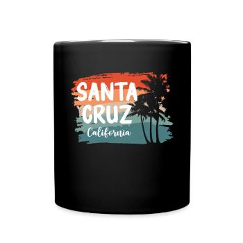 Santa Cruz California Summer Sun Palms Strand - Tasse einfarbig - Schwarz - Vorne