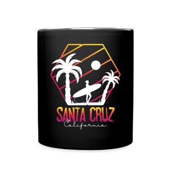 Santa Cruz California Summer Sun Palms Strand - Tasse einfarbig - Schwarz - Vorne