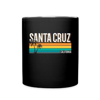 Santa Cruz California Summer Sun Palms Strand - Tasse einfarbig - Schwarz - Vorne