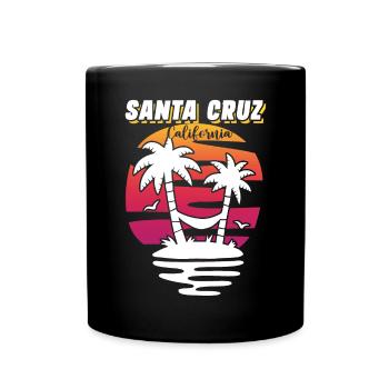 Santa Cruz California Summer Sun Palms Strand - Tasse einfarbig - Schwarz - Vorne