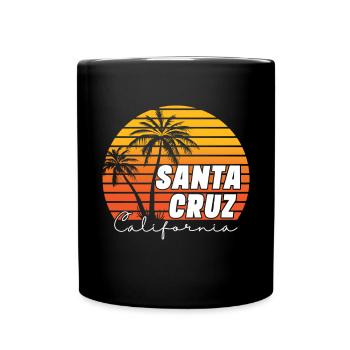 Santa Cruz California Summer Sun Palms Strand - Tasse einfarbig - Schwarz - Vorne