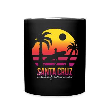 Santa Cruz California Summer Sun Palms Strand - Tasse einfarbig - Schwarz - Vorne