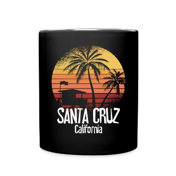 Santa Cruz California Summer Sun Palms Strand - Tasse einfarbig - Schwarz - Vorne