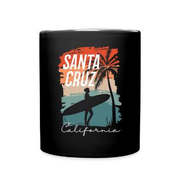 Santa Cruz California Summer Sun Palms Strand - Tasse einfarbig - Schwarz - Vorne