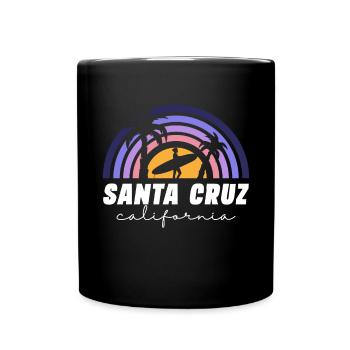 Santa Cruz California Summer Sun Palms Strand - Tasse einfarbig - Schwarz - Vorne