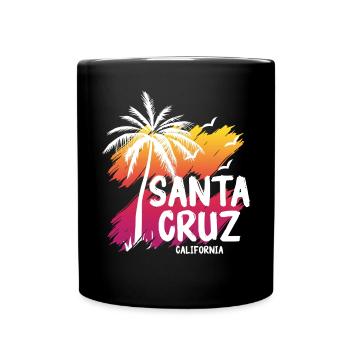 Santa Cruz California Summer Sun Palms Strand - Tasse einfarbig - Schwarz - Vorne