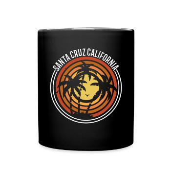 Santa Cruz California Summer Sun Palms Strand - Tasse einfarbig - Schwarz - Vorne