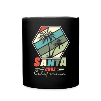 Santa Cruz California Summer Sun Palms Strand - Tasse einfarbig - Schwarz - Vorne