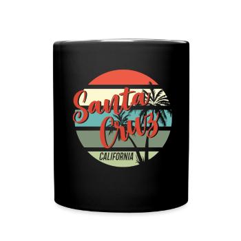 Santa Cruz California Summer Sun Palms Strand - Tasse einfarbig - Schwarz - Vorne