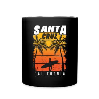 Santa Cruz California Summer Sun Palms Strand - Tasse einfarbig - Schwarz - Vorne