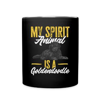 Black Goldendoodle Doodle Dog - Full Colour Mug - black - Front