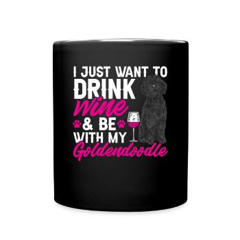 Chien Doodle Black Goldendoodle - Mug uni - noir - Devant