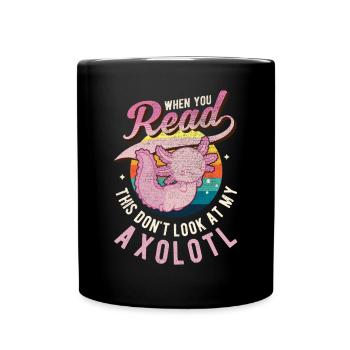 Axolotl Queue Cadeau Amphibien Axolotl - Mug uni - noir - Devant