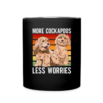 Cockapoo Hund - Tasse einfarbig - Schwarz - Vorne