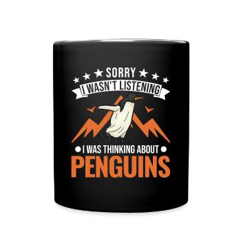 Pinguin Penguin Kaiserpinguin Gelbaugenpinguin - Tasse einfarbig - Schwarz - Vorne