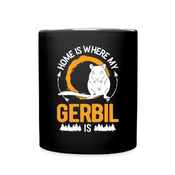 Home is where my Gerbil is Gerbil Gerbil - Full Colour Mug - black - Front