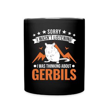 Gerbille Cadeau Rat de course mongol Gerbille - Mug uni - noir - Devant