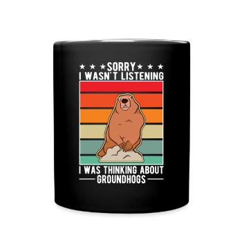 Murmeltier Groundhog Day Waldmurmeltier - Tasse einfarbig - Schwarz - Vorne