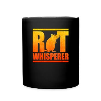 Ratten Flüsterer Hausratte Rattenbesitzer - Tasse einfarbig - Schwarz - Vorne