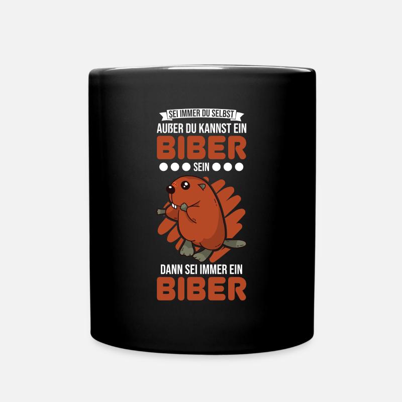Biber Geschenk Biberdamm - Tasse einfarbig - Schwarz