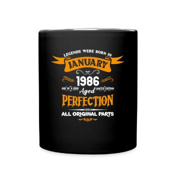 Les légendes sont nées en janvier 1986 - Mug uni - noir - Devant