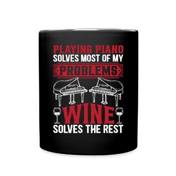 Jouer du piano résout la plupart de mes problèmes - Keyboar - Mug uni - noir - Devant