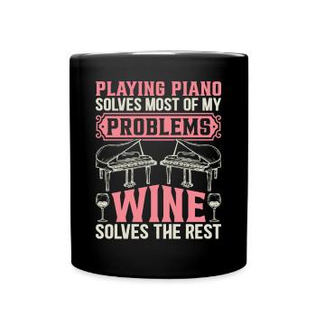 Jouer du piano résout la plupart de mes problèmes - Piano P - Mug uni - noir - Devant