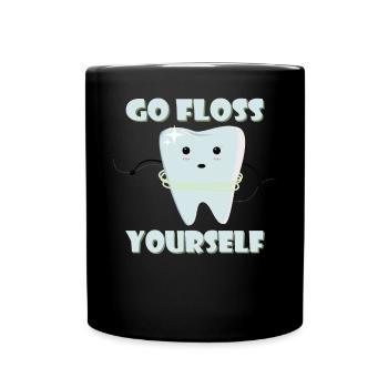 Allez passer la soie dentaire - Mug uni - noir - Devant
