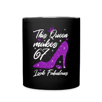 Cette reine fait 67 look Fabuleux 67e anniversaire - Mug uni - noir - Devant