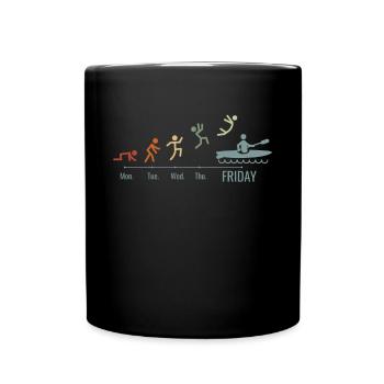 KAYAKS CANOE RAFTING BOAT Vintage Kayaking - Full Colour Mug - black - Front