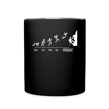 Bouldern Klettersport Felsklettern Bergsteigen - Tasse einfarbig - Schwarz - Vorne