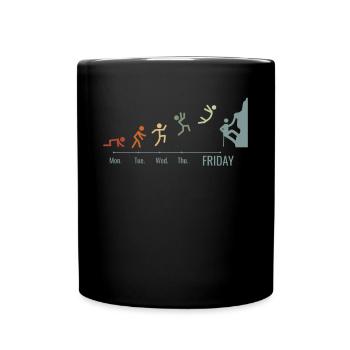 Bouldern Klettersport Felsklettern Bergsteigen - Tasse einfarbig - Schwarz - Vorne