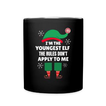 I m The Youngest Elf Matching Family Christmas - Tasse einfarbig - Schwarz - Vorne