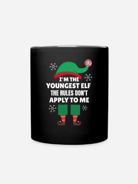 I m The Youngest Elf Matching Family Christmas - Tasse einfarbig - Schwarz