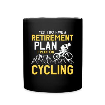 Altersvorsorge Fahrrad Radfahren T-Shirt Berg B - Tasse einfarbig - Schwarz - Vorne