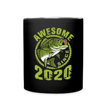 Awesome since 2020. Angel, Angler's Birthday - Full Colour Mug - black - Front