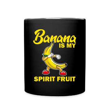 Lustige Banane ist mein Geist Obstliebhaber Geschenk Zitat L - Tasse einfarbig - Schwarz - Vorne