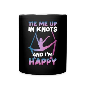 Aerialist - Aerial Yoga and Aerial Silk Acrobatics - Full Colour Mug - black - Front