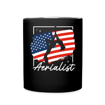 Aerialist - Aerial Yoga and Aerial Silk Acrobatics - Full Colour Mug - black - Front