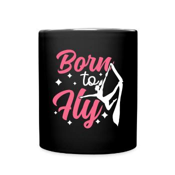 Aerialist - Aerial Yoga and Aerial Silk Acrobatics - Full Colour Mug - black - Front