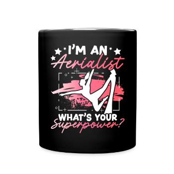 Aerialist - Aerial Yoga and Aerial Silk Acrobatics - Full Colour Mug - black - Front