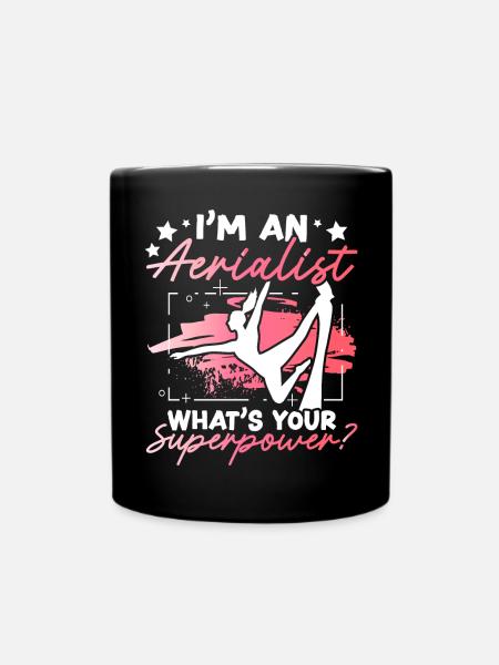 Aerialist - Aerial Yoga and Aerial Silk Acrobatics - Full Colour Mug - black